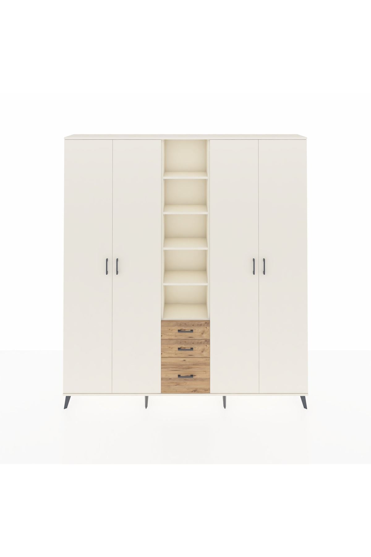 Arges Dolap 17 Raflı 3 Çekmeceli 4 Kapaklı 220x30x243 Aytaşı-Aytaşı/Çam