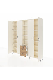 Arges Dolap 17 Raflı 3 Çekmeceli 4 Kapaklı 220x30x243 Aytaşı-Aytaşı/Çam