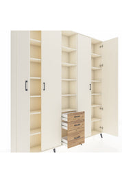 Arges Dolap 17 Raflı 3 Çekmeceli 4 Kapaklı 220x30x243 Aytaşı-Aytaşı/Çam