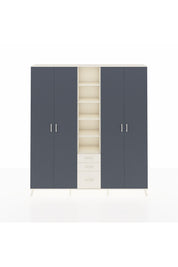 Arges Dolap 17 Raflı 3 Çekmeceli 4 Kapaklı 220x30x243 Aytaşı-Antrasit/Aytaşı