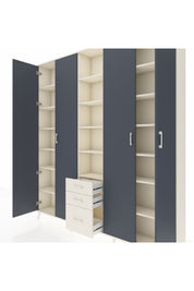 Arges Dolap 17 Raflı 3 Çekmeceli 4 Kapaklı 220x30x243 Aytaşı-Antrasit/Aytaşı