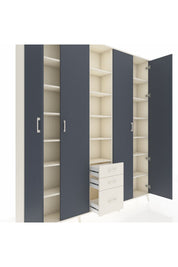 Arges Dolap 17 Raflı 3 Çekmeceli 4 Kapaklı 220x30x243 Aytaşı-Antrasit/Aytaşı