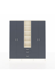 Arges Gardrop 17 Raflı 3 Çekmeceli 4 Kapaklı 220x30x243 Aytaşı-Antrasit