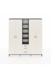 Arges Gardrop 17 Raflı 3 Çekmeceli 4 Kapaklı 220x30x243 Antrasit-Aytaşı