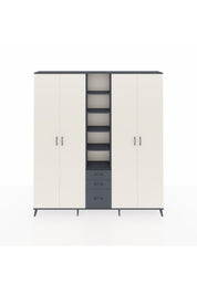 Arges Dolap 17 Raflı 3 Çekmeceli 4 Kapaklı 220x30x243 Antrasit-Aytaşı/Antrasit