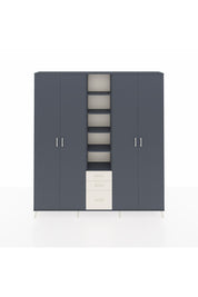 Arges Dolap 17 Raflı 3 Çekmeceli 4 Kapaklı 220x30x243 Antrasit-Antrasit/Aytaşı
