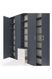 Arges Dolap 17 Raflı 3 Çekmeceli 4 Kapaklı 220x30x243 Antrasit-Antrasit/Aytaşı