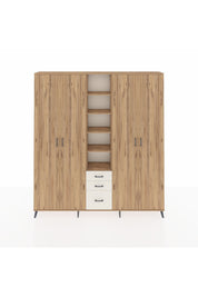 Arges Dolap 17 Raflı 3 Çekmeceli 4 Kapaklı 220x30x243 Çam-Çam/Aytaşı