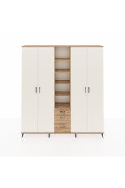 Arges Dolap 17 Raflı 3 Çekmeceli 4 Kapaklı 220x30x243 Çam-Aytaşı/Çam