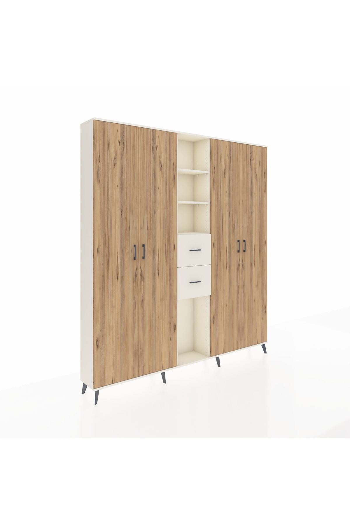 Arges Dolap 15 Raflı 2 Çekmeceli 4 Kapaklı 220x30x243 Aytaşı-Çam/Aytaşı