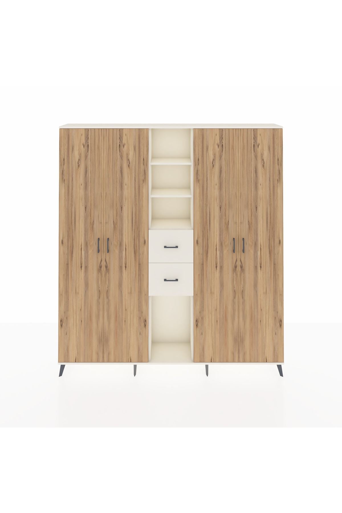 Arges Dolap 15 Raflı 2 Çekmeceli 4 Kapaklı 220x30x243 Aytaşı-Çam/Aytaşı