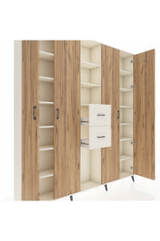 Arges Dolap 15 Raflı 2 Çekmeceli 4 Kapaklı 220x30x243 Aytaşı-Çam/Aytaşı