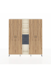 Arges Dolap 15 Raflı 2 Çekmeceli 4 Kapaklı 220x30x243 Aytaşı-Çam/Antrasit