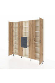 Arges Dolap 15 Raflı 2 Çekmeceli 4 Kapaklı 220x30x243 Aytaşı-Çam/Antrasit