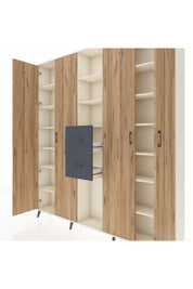 Arges Dolap 15 Raflı 2 Çekmeceli 4 Kapaklı 220x30x243 Aytaşı-Çam/Antrasit