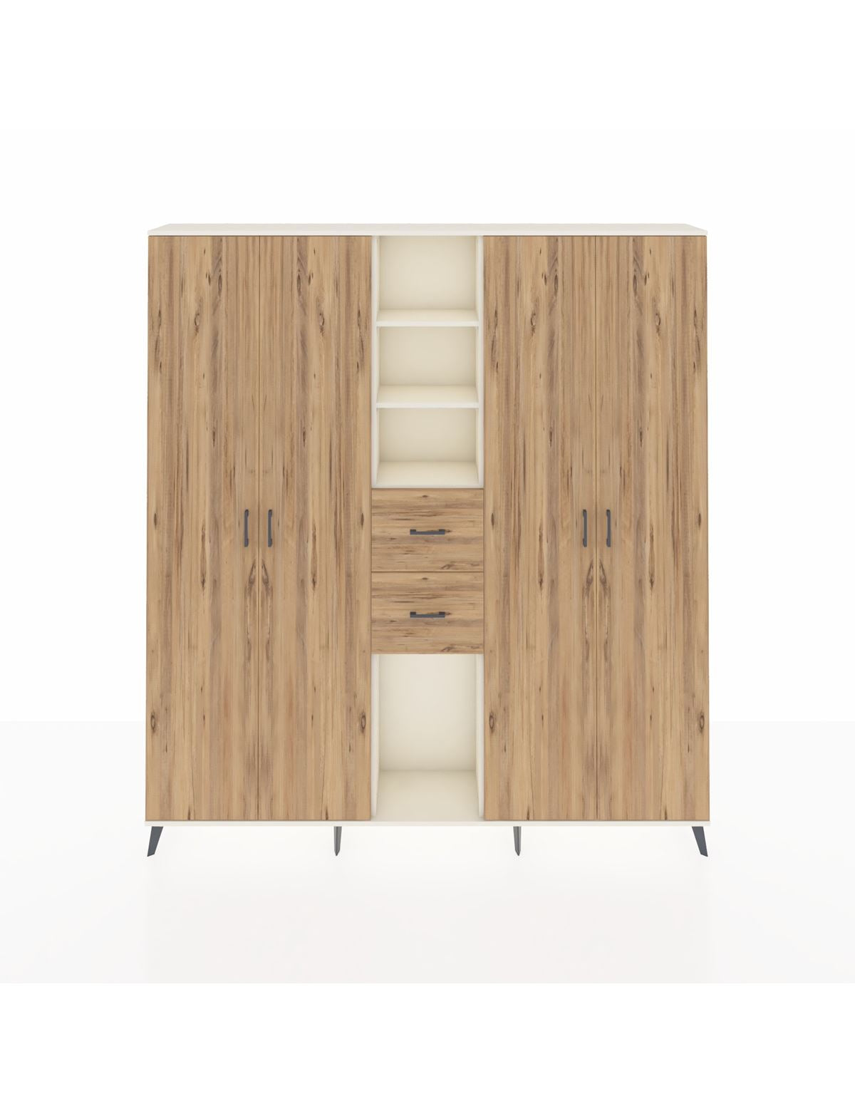 Arges Gardrop 15 Raflı 2 Çekmeceli 4 Kapaklı 220x30x243 Aytaşı-Çam