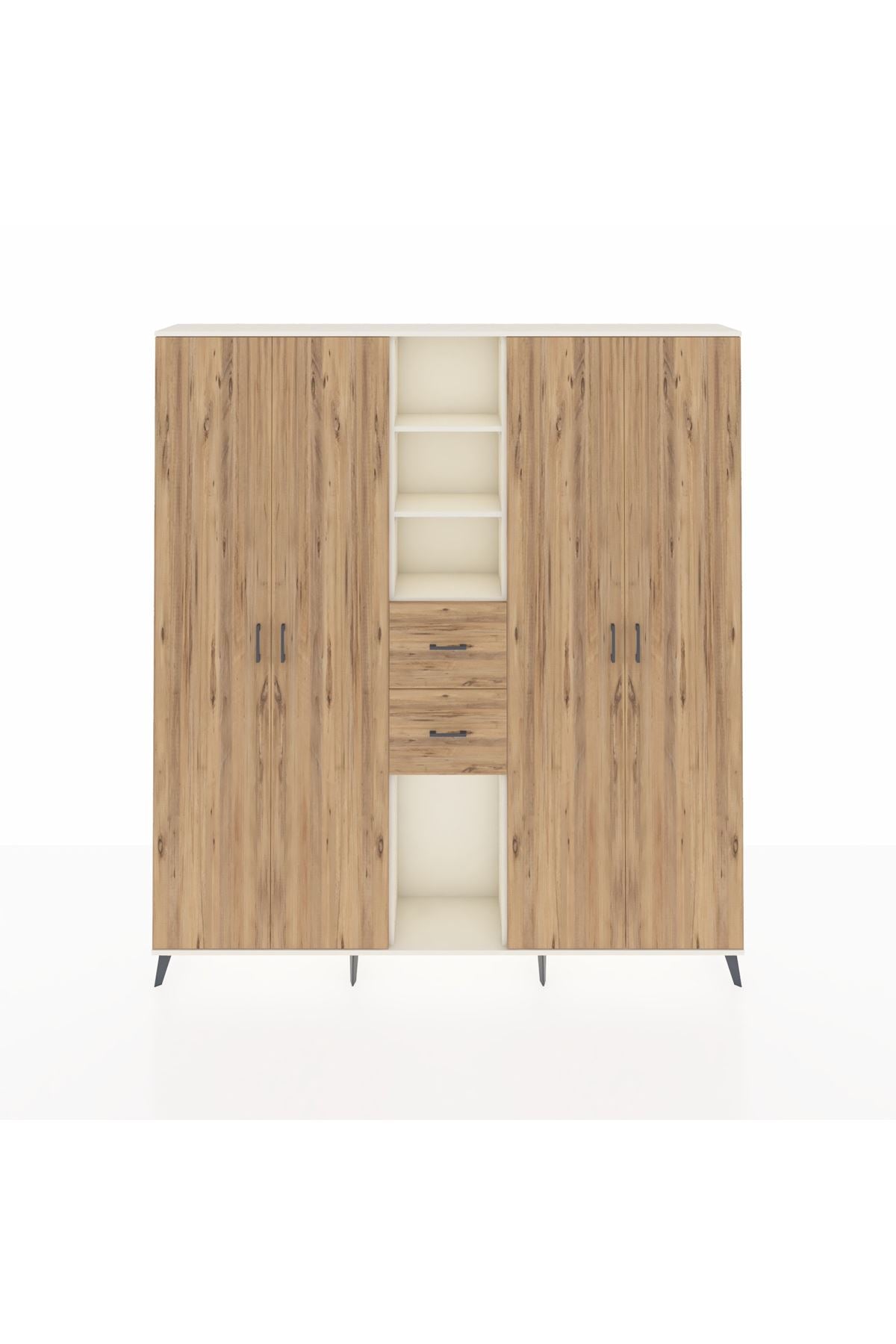 Arges Gardrop 15 Raflı 2 Çekmeceli 4 Kapaklı 220x30x243 Aytaşı-Çam