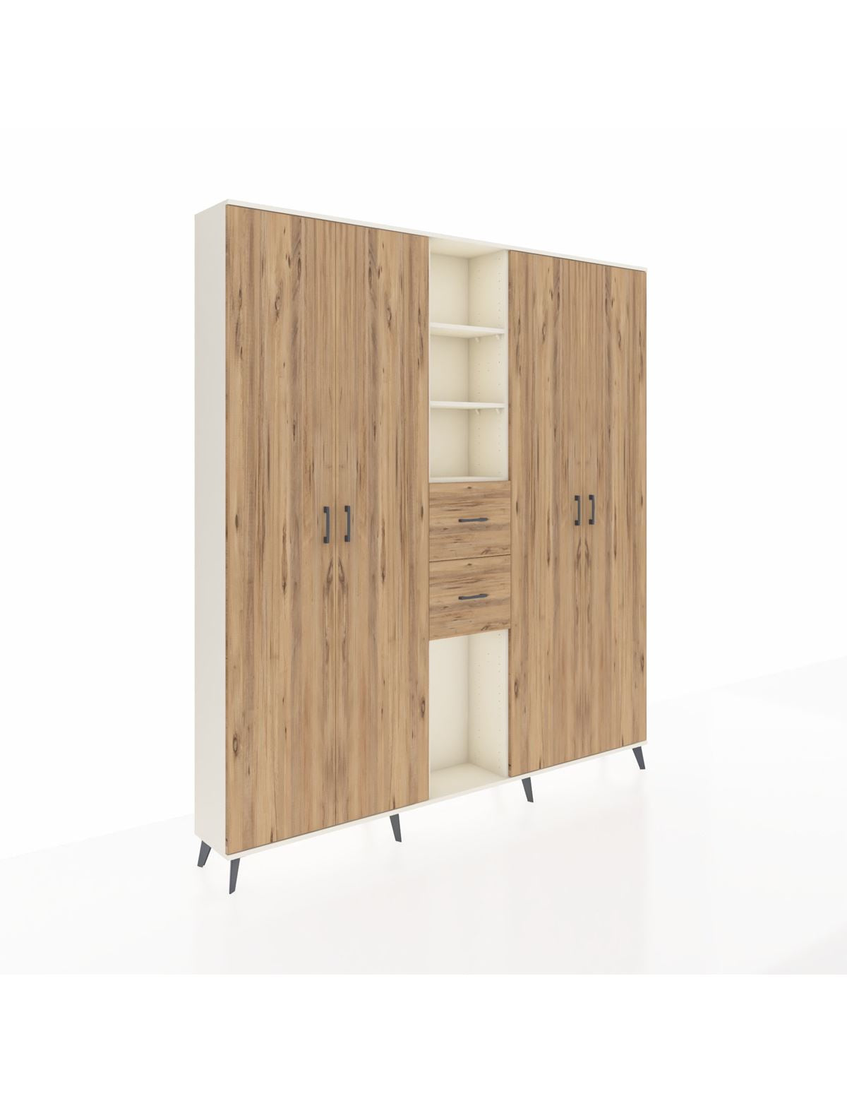 Arges Gardrop 15 Raflı 2 Çekmeceli 4 Kapaklı 220x30x243 Aytaşı-Çam