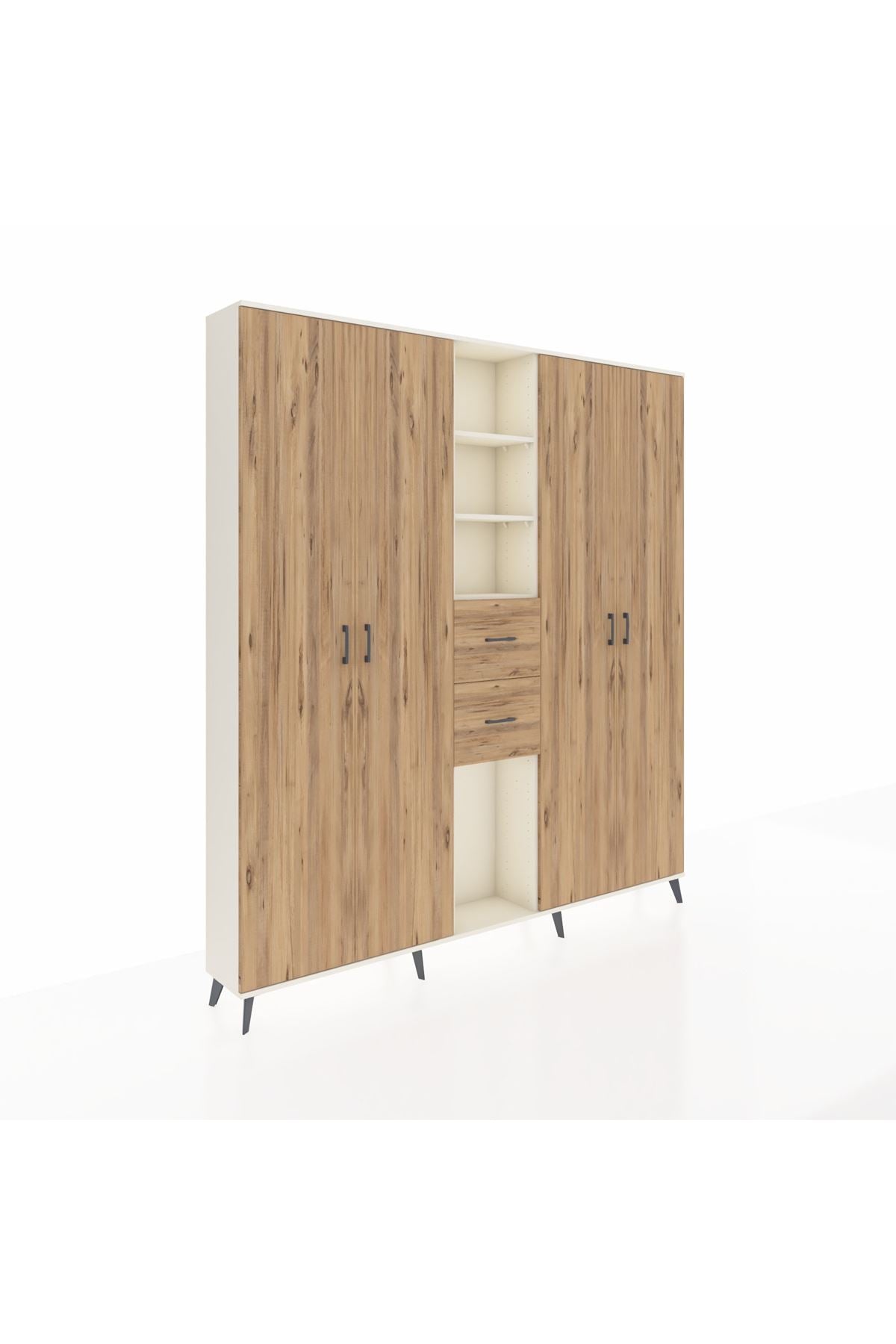 Arges Gardrop 15 Raflı 2 Çekmeceli 4 Kapaklı 220x30x243 Aytaşı-Çam