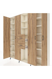 Arges Gardrop 15 Raflı 2 Çekmeceli 4 Kapaklı 220x30x243 Aytaşı-Çam