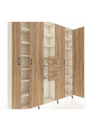 Arges Gardrop 15 Raflı 2 Çekmeceli 4 Kapaklı 220x30x243 Aytaşı-Çam