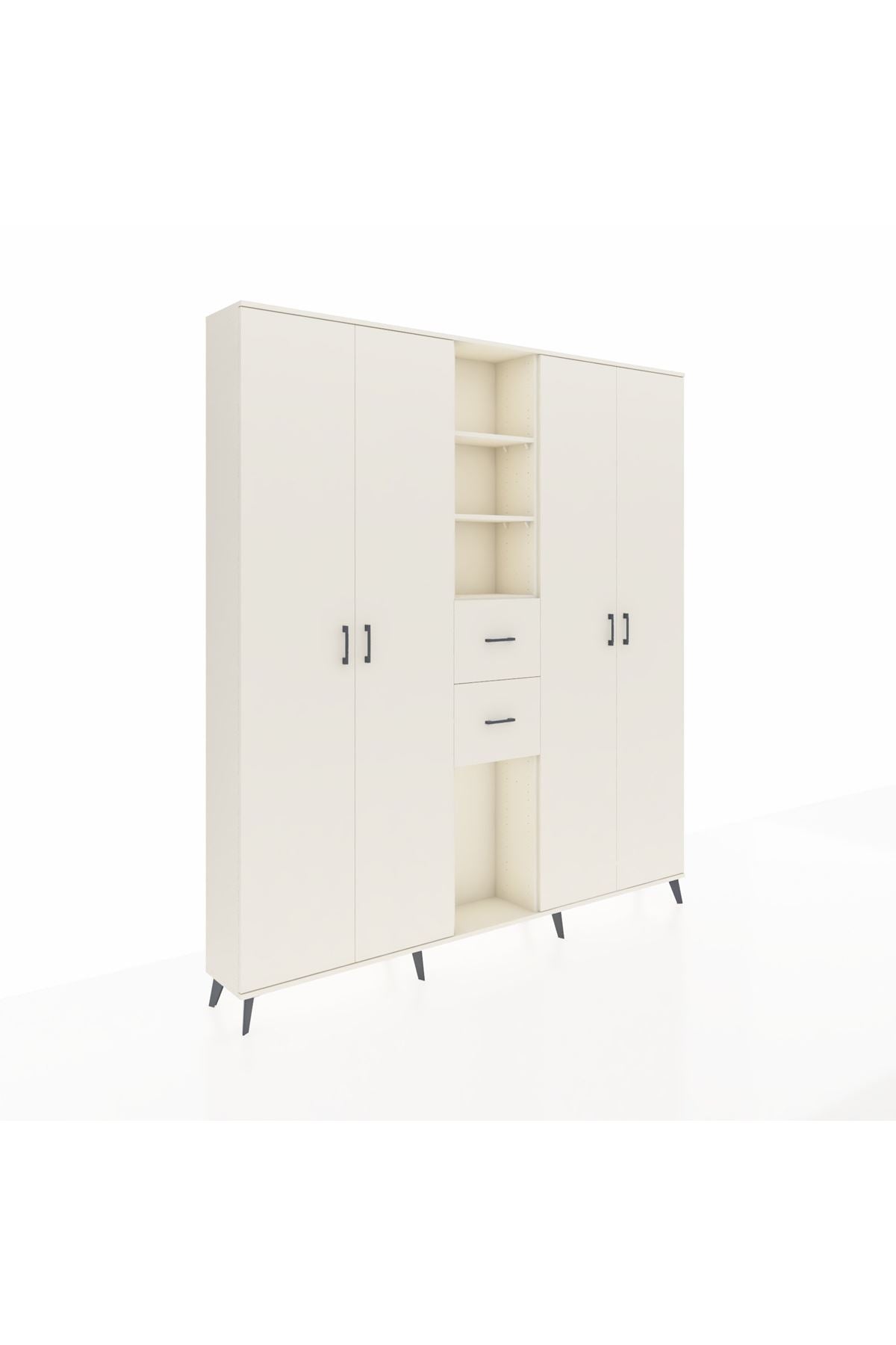 Arges Gardrop 15 Raflı 2 Çekmeceli 4 Kapaklı 220x30x243 Aytaşı-Aytaşı