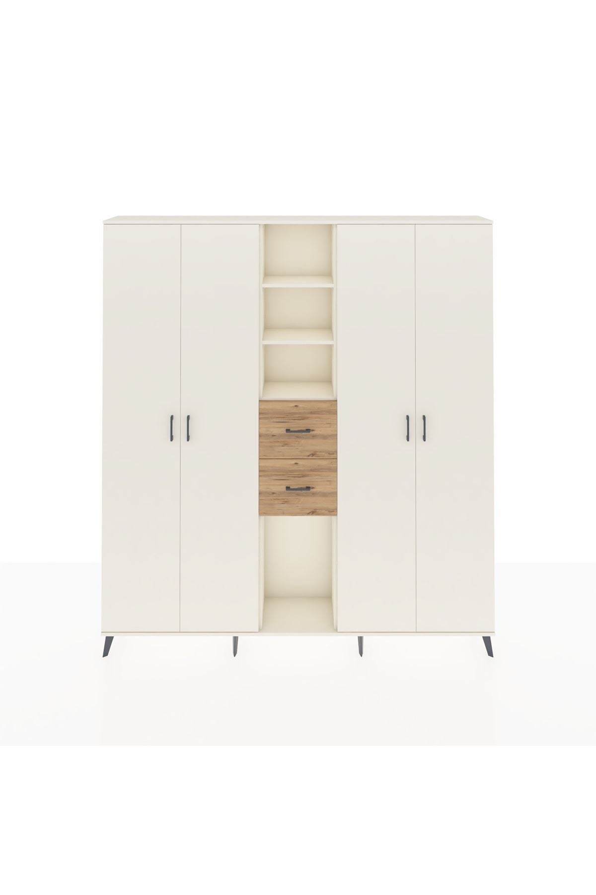 Arges Dolap 15 Raflı 2 Çekmeceli 4 Kapaklı 220x30x243 Aytaşı-Aytaşı/Çam