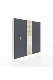 Arges Dolap 15 Raflı 2 Çekmeceli 4 Kapaklı 220x30x243 Aytaşı-Antrasit/Aytaşı