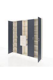 Arges Dolap 15 Raflı 2 Çekmeceli 4 Kapaklı 220x30x243 Aytaşı-Antrasit/Aytaşı