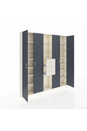 Arges Dolap 15 Raflı 2 Çekmeceli 4 Kapaklı 220x30x243 Aytaşı-Antrasit/Aytaşı