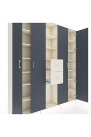 Arges Dolap 15 Raflı 2 Çekmeceli 4 Kapaklı 220x30x243 Aytaşı-Antrasit/Aytaşı