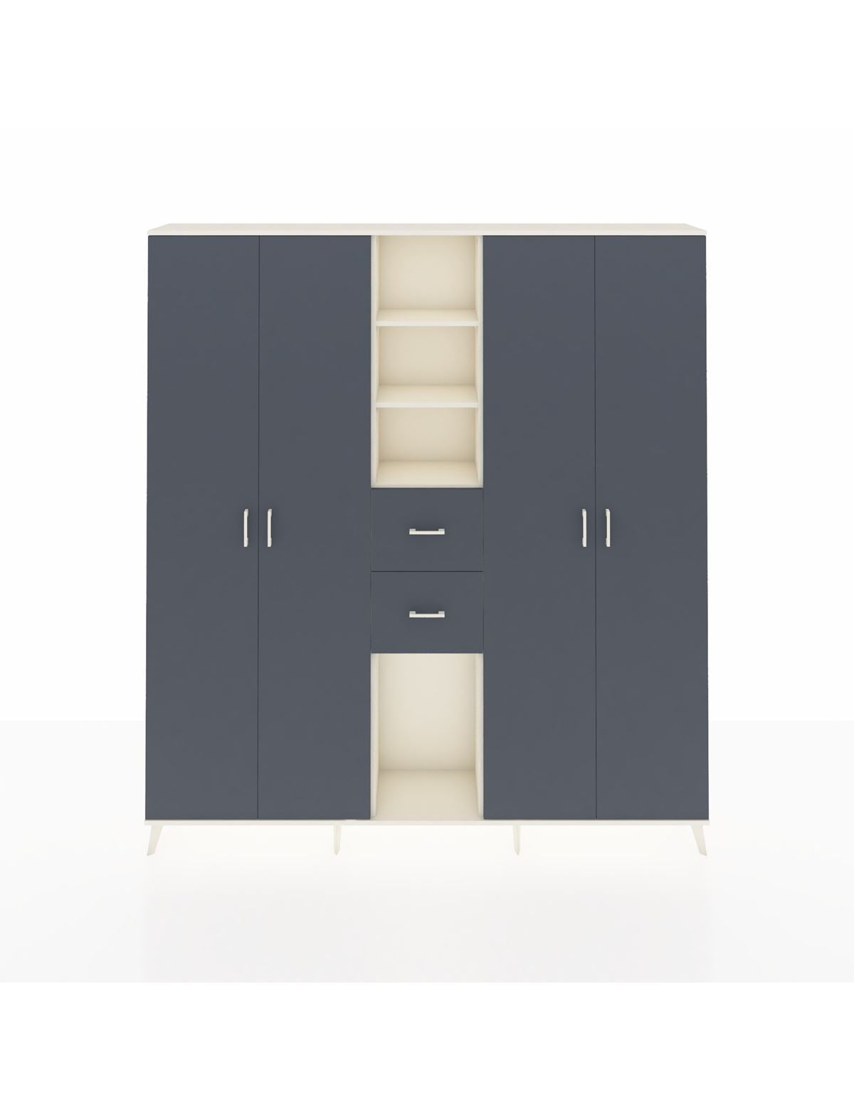 Arges Gardrop 15 Raflı 2 Çekmeceli 4 Kapaklı 220x30x243 Aytaşı-Antrasit