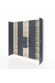 Arges Gardrop 15 Raflı 2 Çekmeceli 4 Kapaklı 220x30x243 Aytaşı-Antrasit
