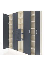 Arges Gardrop 15 Raflı 2 Çekmeceli 4 Kapaklı 220x30x243 Aytaşı-Antrasit