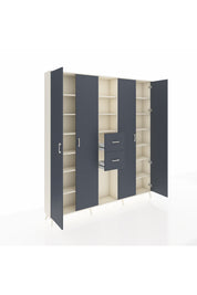 Arges Gardrop 15 Raflı 2 Çekmeceli 4 Kapaklı 220x30x243 Aytaşı-Antrasit