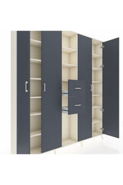 Arges Gardrop 15 Raflı 2 Çekmeceli 4 Kapaklı 220x30x243 Aytaşı-Antrasit