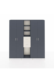 Arges Dolap 15 Raflı 2 Çekmeceli 4 Kapaklı 220x30x243 Antrasit-Antrasit/Aytaşı