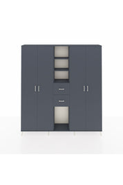 Arges Gardrop 15 Raflı 2 Çekmeceli 4 Kapaklı 220x30x243 Antrasit-Antrasit