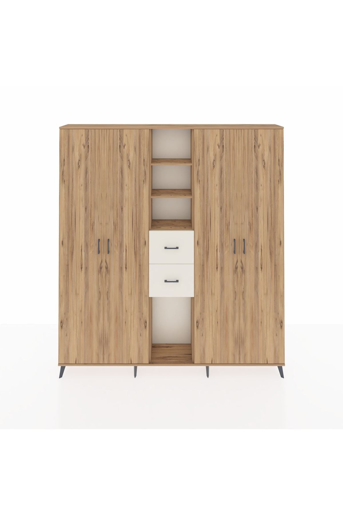 Arges Dolap 15 Raflı 2 Çekmeceli 4 Kapaklı 220x30x243 Çam-Çam/Aytaşı