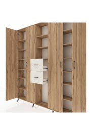 Arges Dolap 15 Raflı 2 Çekmeceli 4 Kapaklı 220x30x243 Çam-Çam/Aytaşı
