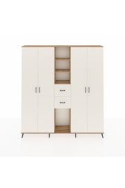 Arges Gardrop 15 Raflı 2 Çekmeceli 4 Kapaklı 220x30x243 Çam-Aytaşı