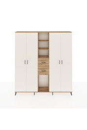 Arges Dolap 15 Raflı 2 Çekmeceli 4 Kapaklı 220x30x243 Çam-Aytaşı/Çam