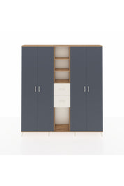 Arges Dolap 15 Raflı 2 Çekmeceli 4 Kapaklı 220x30x243 Çam-Antrasit/Aytaşı