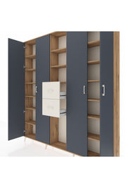 Arges Dolap 15 Raflı 2 Çekmeceli 4 Kapaklı 220x30x243 Çam-Antrasit/Aytaşı