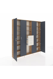 Arges Dolap 15 Raflı 2 Çekmeceli 4 Kapaklı 220x30x243 Çam-Antrasit/Aytaşı