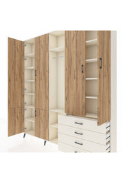 Arges Dolap 14 Raflı 4 Çekmeceli Tek Askılı 220x30x243 Aytaşı-Çam/Aytaşı