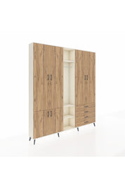 Arges Gardrop 14 Raflı 4 Çekmeceli Tek Askılı 220x30x243 Aytaşı-Çam