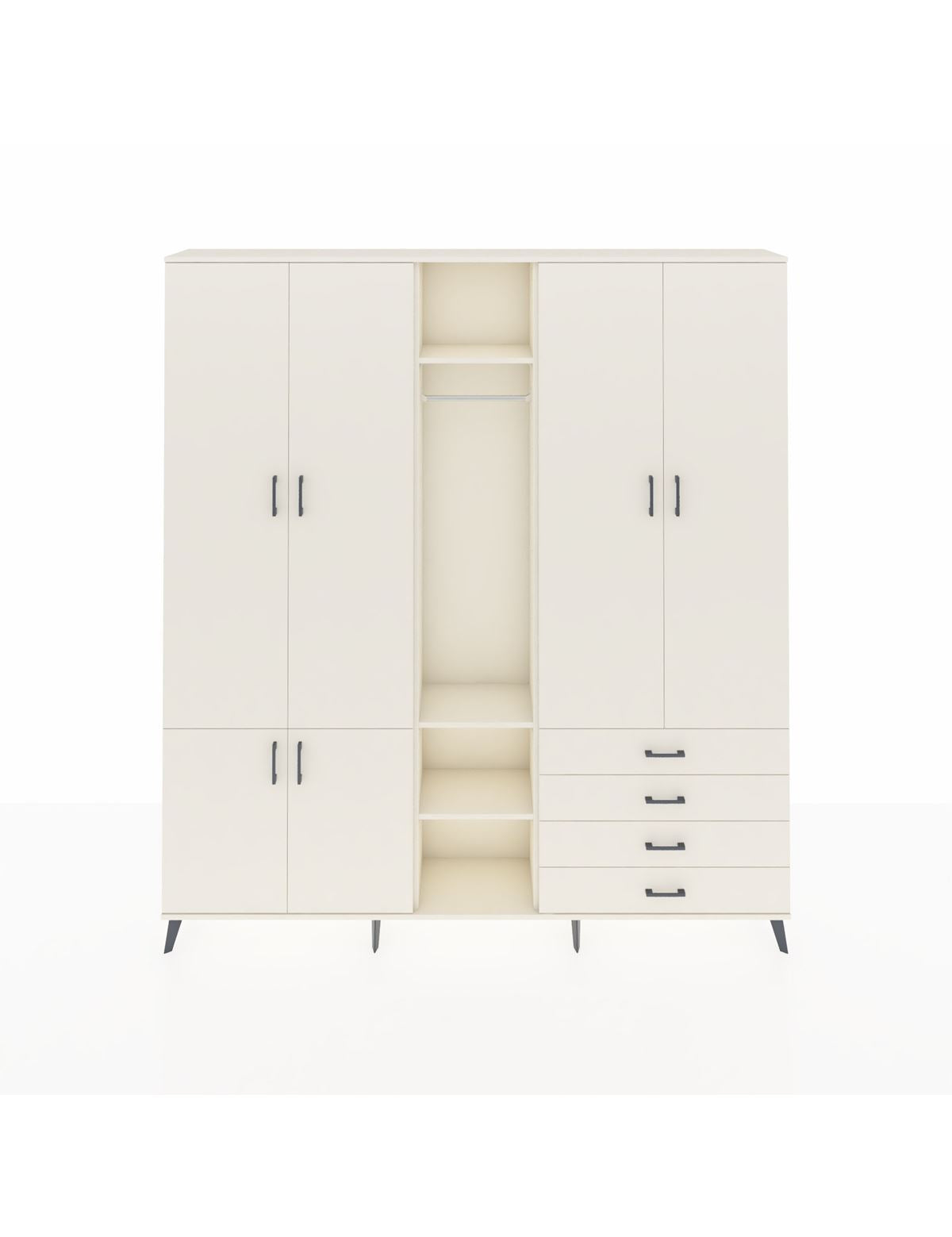 Arges Gardrop 14 Raflı 4 Çekmeceli Tek Askılı 220x30x243 Aytaşı-Aytaşı