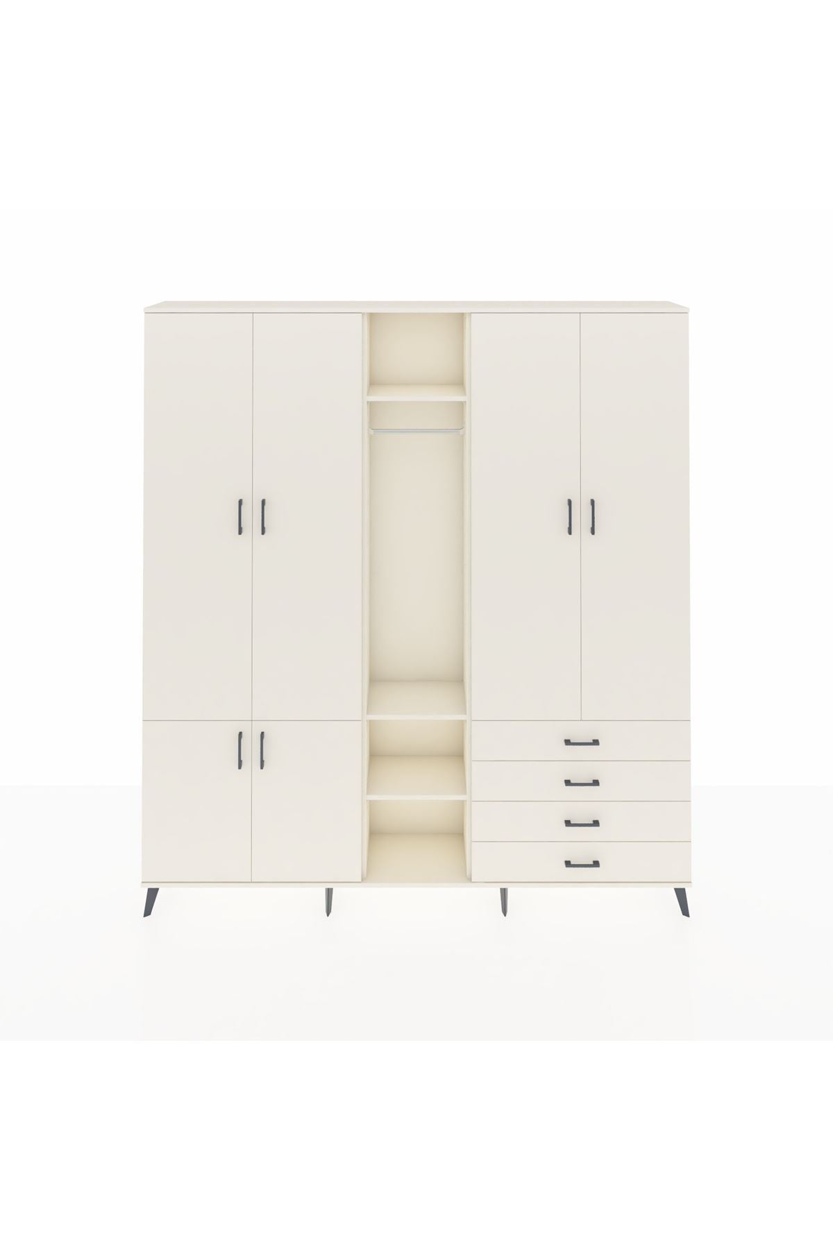 Arges Gardrop 14 Raflı 4 Çekmeceli Tek Askılı 220x30x243 Aytaşı-Aytaşı