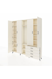 Arges Gardrop 14 Raflı 4 Çekmeceli Tek Askılı 220x30x243 Aytaşı-Aytaşı